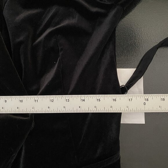 WHBM Velvet Blazer Size 4 Black Tie Waist Relaxed Holiday Dinner Party Jacket - Picture 13 of 16